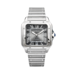 Cartier Santos de silver & Graduated Green Dial Watch