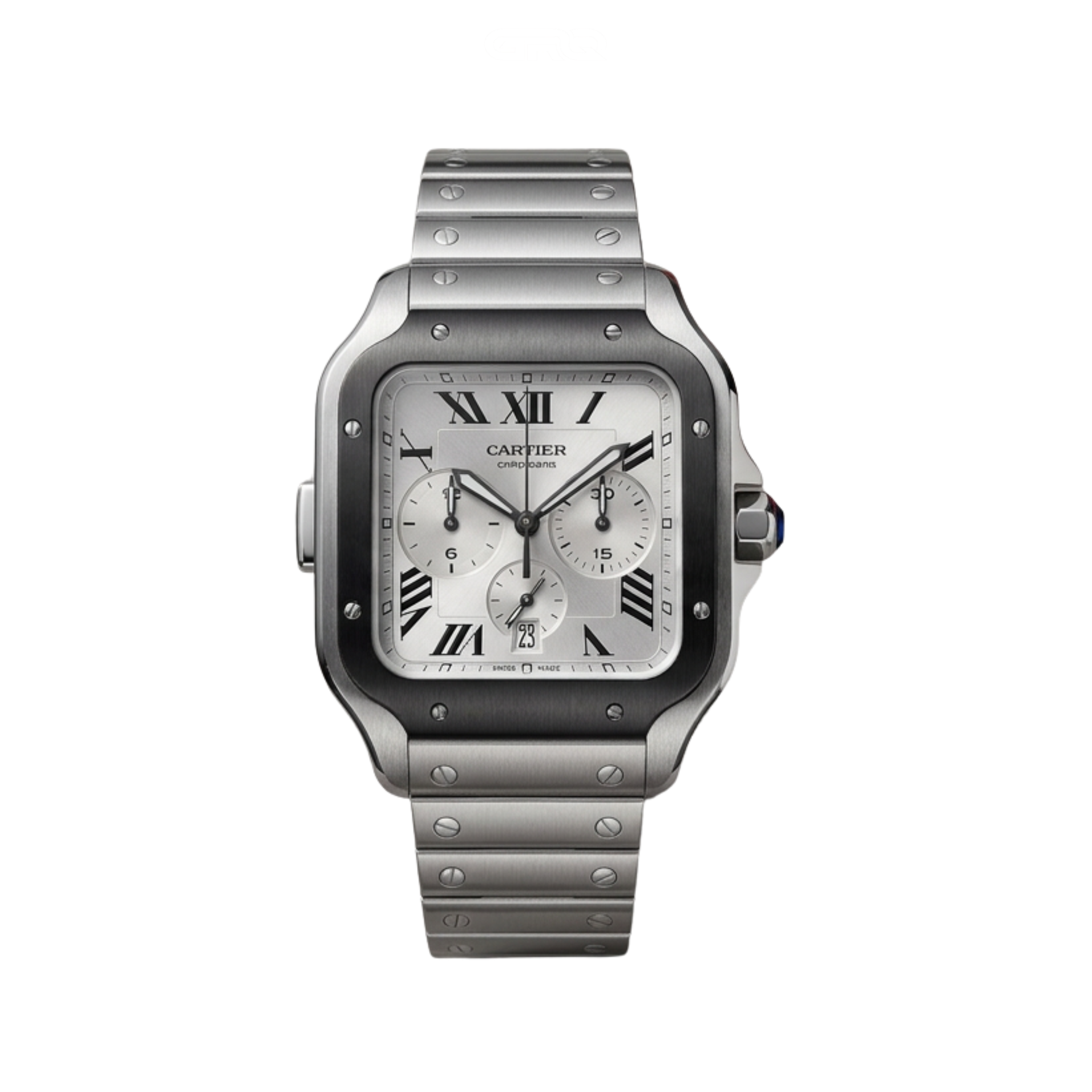 Cartier-Santos-de-Cartier-Chronograph-Stainless-Steel-1 Cartier Santos de Chronograph Stainless Steel Watch - Image 1