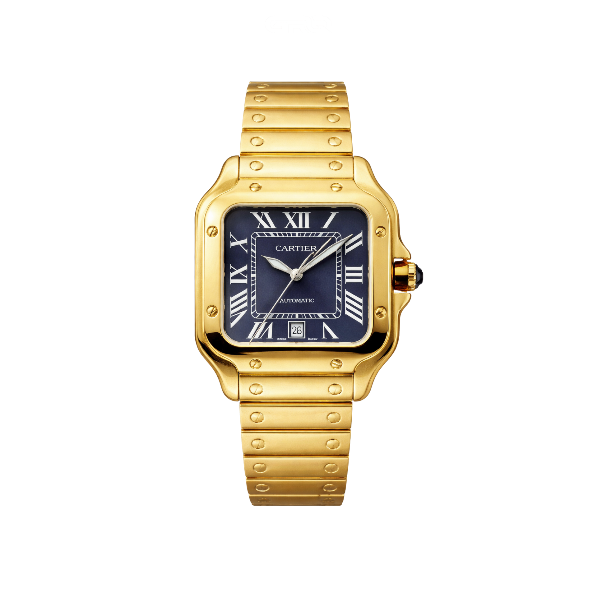 Cartier-Watch-Santos-de-Cartier-Golden-Steel-Blue-Dial-1 Cartier Santos de Golden Steel Blue Dial Watch – Blue & Dial - Image 1