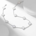 CLOVER 10 MOTIFS WHITE MOTHER OF PEARL NECKLACE - Image 2