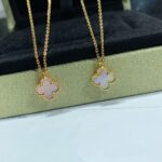 CLOVER 9.5MM PINK MOTHER OF PEARL SINGLE FLOWER NECKLACE - Image 3