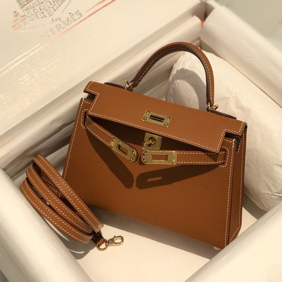 Image_20241227195623 HM KELLY MINI 20 GOLDEN BROWN EPSOM GOLD HARDWARE - Image 1
