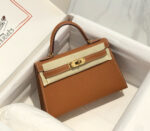 HM KELLY MINI 20 GOLDEN BROWN EPSOM GOLD HARDWARE - Image 2