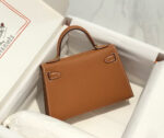 HM KELLY MINI 20 GOLDEN BROWN EPSOM GOLD HARDWARE - Image 3