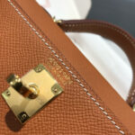 HM KELLY MINI 20 GOLDEN BROWN EPSOM GOLD HARDWARE - Image 15