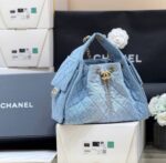 CC 25 HANDBAG IN BLUE 30 DENIM GOLD HARDWARE - Image 9