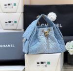 CC 25 HANDBAG IN BLUE 30 DENIM GOLD HARDWARE - Image 18