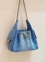 CC 25 HANDBAG IN BLUE 30 DENIM GOLD HARDWARE - Image 7