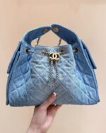 CC 25 HANDBAG IN BLUE 30 DENIM GOLD HARDWARE - Image 15