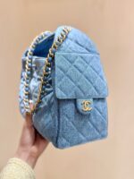 CC 25 HANDBAG IN BLUE 30 DENIM GOLD HARDWARE - Image 13