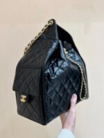 CC 25 HANDBAG IN BLACK 40 GRAINED CALFSKIN GOLD HARDWARE - Image 9