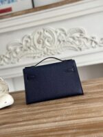 HM KELLY MINI POCHETTE 22 IN NAVY BLUE CALFSKIN - Image 17