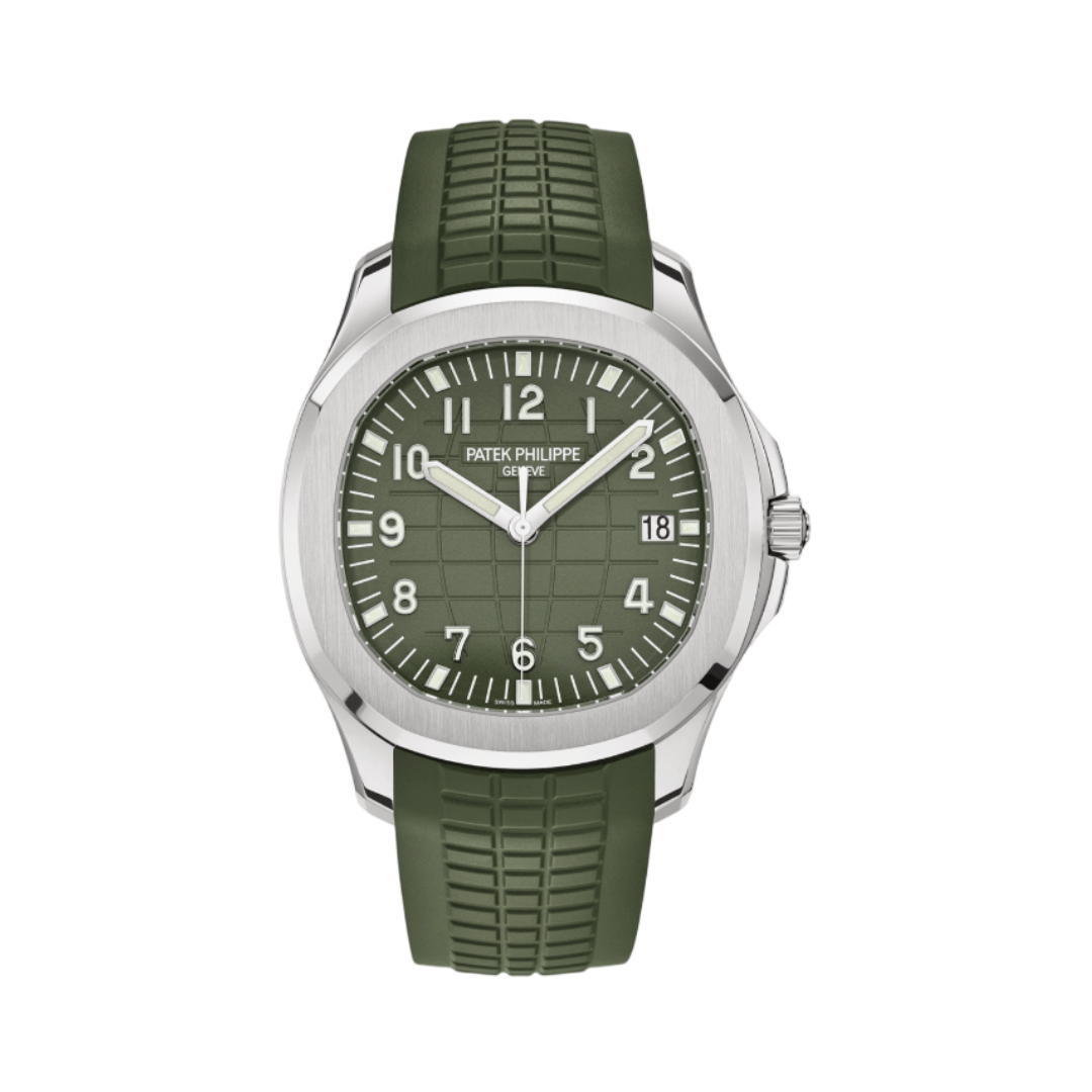 Patek-Philippe-Aquanaut-5168G-010 Patek Philippe Aquanaut Jumbo Khaki Green Dial Watch - Image 1