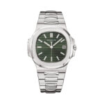 Patek Philippe Nautilus Sunburst Olive Green Dial Watch