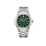 Patek Philippe Watch | Nautilus Green Dial Two Tone Silver