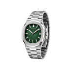 Patek Philippe Watch | Nautilus Green Dial Two Tone Silver - Image 2