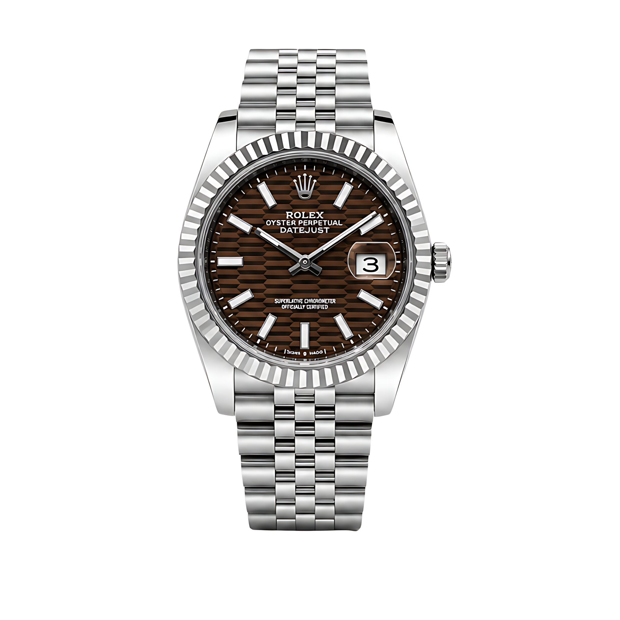 Rolelex-Watch-_-Datejust-Brown-Waffle-Dial-Silver-1 Rolex Watch | Datejust Brown Waffle Dial Silver - Image 1
