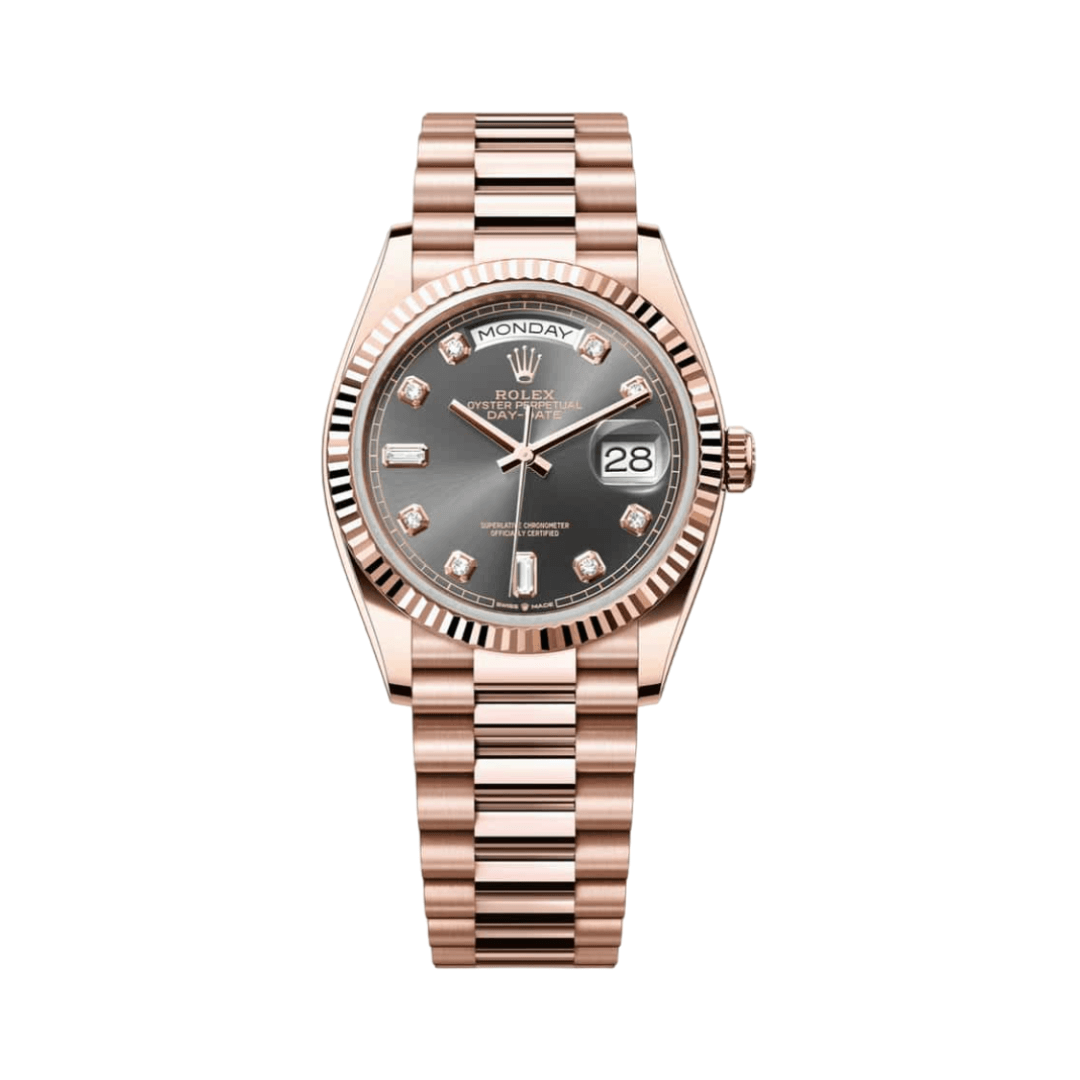 Rolex-Day-Date-36-President-128235-0050 Rolex Day-Date Slate Gray Dial Watch - Image 1