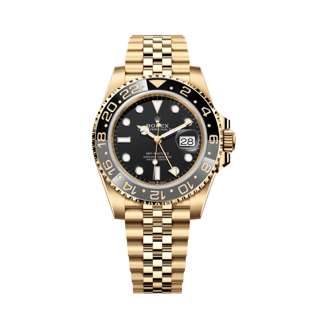 Rolex-GMT-Master-II-Oyester-Perpetual-126718GRNR Rolex Yellow Gold Black Dial Watch - Image 1
