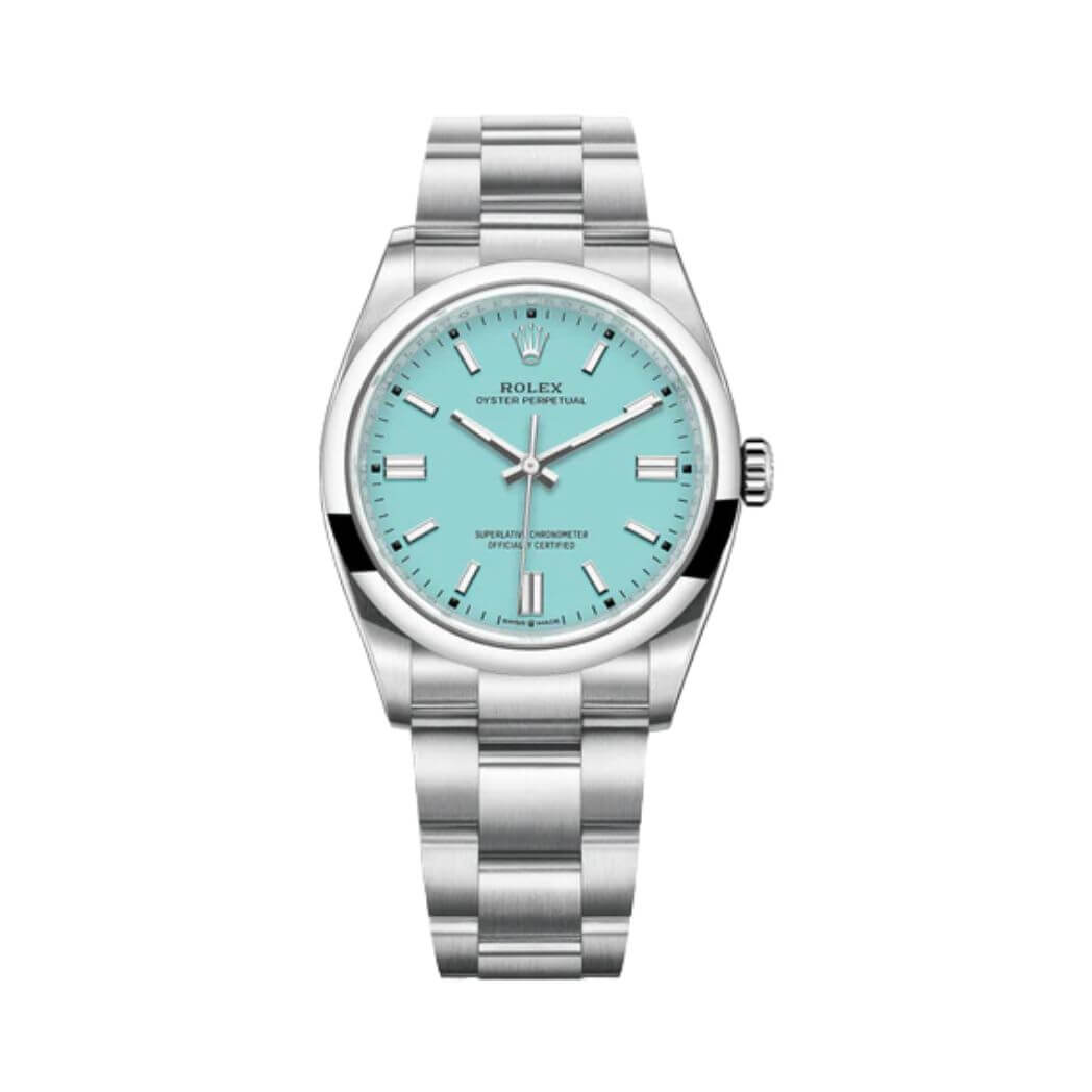 Rolex-Oyster-Perpetual-126000 Rolex Oyster Perpetual 36 Torquoise Blue Dial Watch - Image 1
