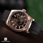 Rolex Rose Gold Chocolate Dial Watch - Image 3