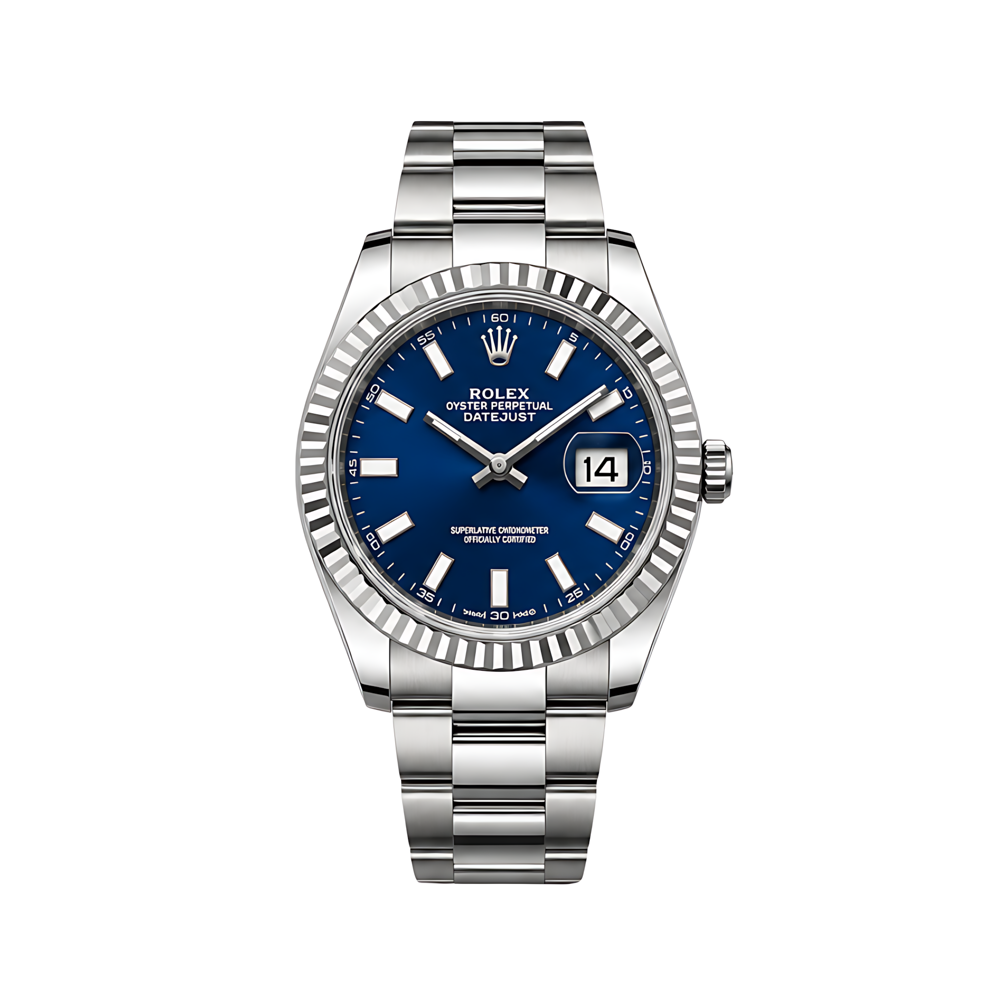 Rolex-Watch-_-Datejust-Blue-Dial-Fluted-Bezel-Silver-1 Rolex Watch | Datejust Blue Dial Fluted Bezel Silver - Image 1