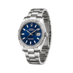 Rolex Watch | Datejust Blue Dial Fluted Bezel Silver - Image 2