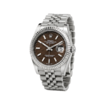 Rolex Watch | Datejust Brown Dial Fluted Bezel Silver - Image 2