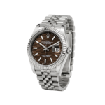 Rolex Watch | Datejust Brown Dial Fluted Bezel Silver - Image 3