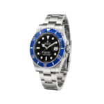 Rolex Watch | Submariner Date Black Dial Blue Bezel Silver - Image 2