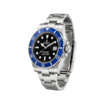 Rolex Watch | Submariner Date Black Dial Blue Bezel Silver - Image 3