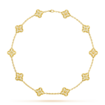 CLOVER 10 MOTIFS DIAMOND NECKLACE
