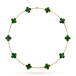 CLOVER 10 MOTIFS MALACHITE NECKLACE