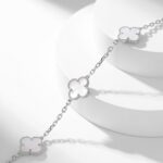 CLOVER 10 MOTIFS WHITE MOTHER OF PEARL NECKLACE