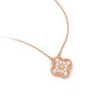 CLOVER 15MM DIAMOND SINGLE FLOWER NECKLACE
