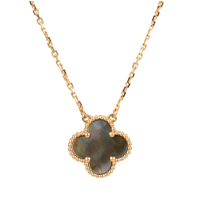 CLOVER 15MM GRAY MOTHER OF PEARL NECKLACE