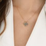 CLOVER 15MM GRAY MOTHER OF PEARL NECKLACE
