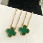 CLOVER 15MM MALACHITE SINGLE FLOWER NECKLACE
