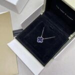 CLOVER 15MM PIETERSITE NECKLACE SILVER