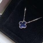 CLOVER 15MM PIETERSITE NECKLACE SILVER