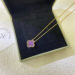CLOVER 15MM PURPLE VIOLET NECKLACE