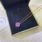 CLOVER 15MM PURPLE VIOLET NECKLACE