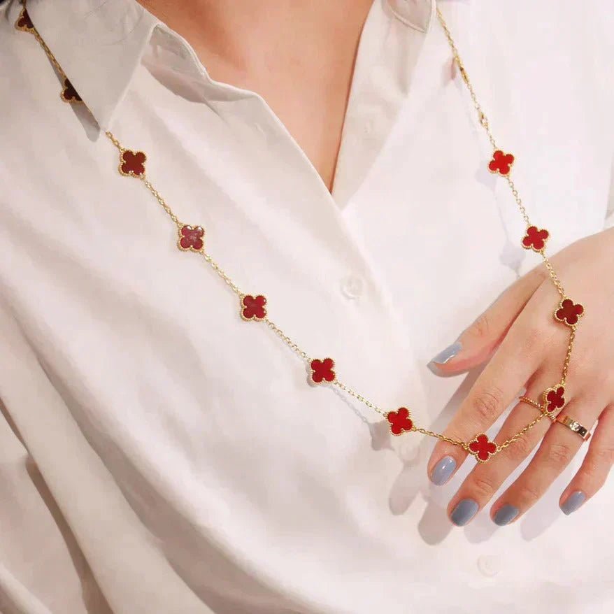 CLOVER 20 MOTIFS CARNELIAN NECKLACE CLOVER 20 MOTIFS CARNELIAN NECKLACE