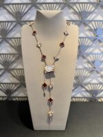 CLOVER 20 MOTIFS LASER CARNELIAN NECKLACE