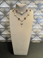 CLOVER 20 MOTIFS LASER CARNELIAN NECKLACE