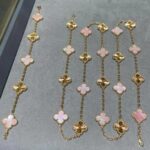 CLOVER 20 MOTIFS LASER PINK MOP NECKLACE