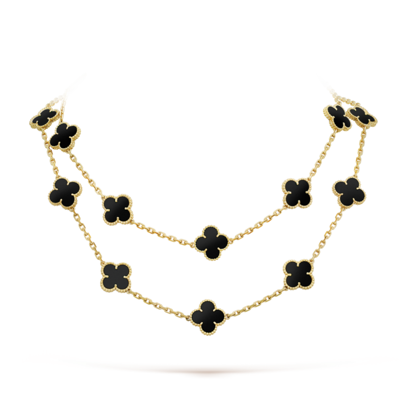 CLOVER 20 MOTIFS ONYX NECKLACE
