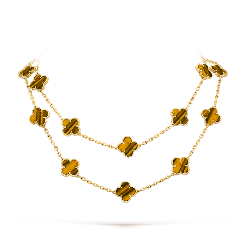 CLOVER 20 MOTIFS TIGER EYE ROSE GOLD