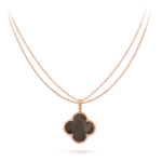 CLOVER 25MM GOLD DARK MOP BIG CLOVER NECKLACE