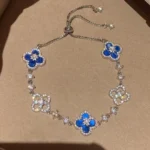 CLOVER 5 MOTIF PINK BLUE RED WHITE BRACELET